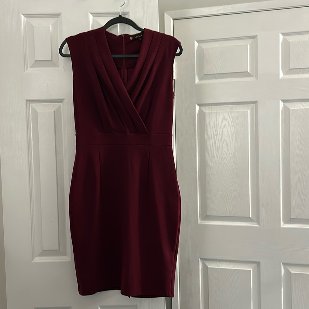Burgundy dress size medium 95% polyester